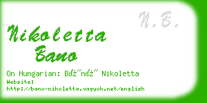 nikoletta bano business card